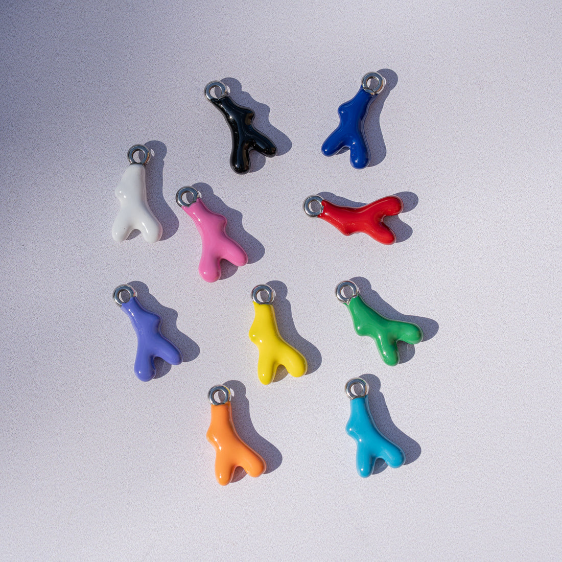 Charms &quot; corail &quot; émaillés en acier inoxydable de 18,5 mm couleurs au choix ( à l&