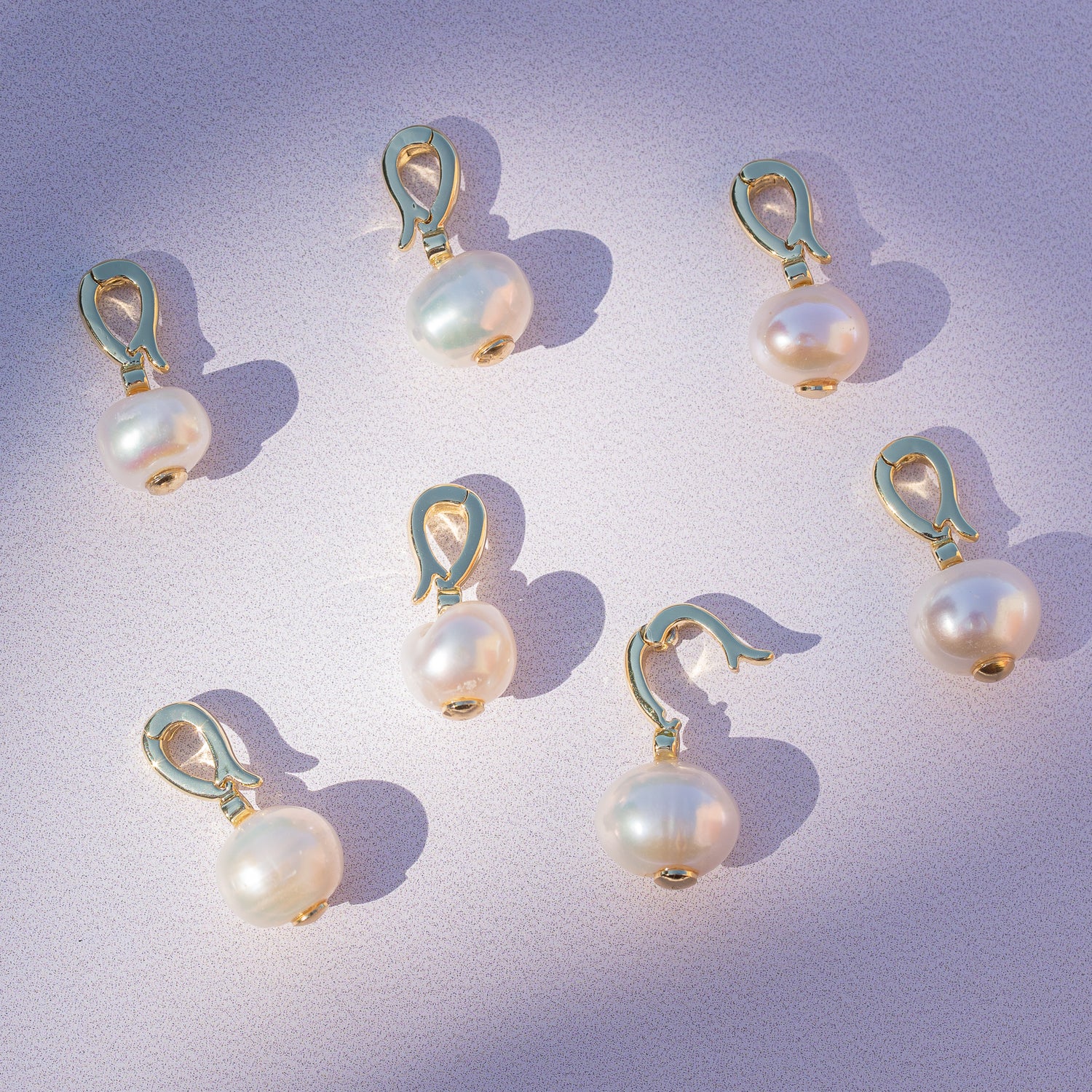 Breloques à clip en laiton plaqué or 18k, perles d&