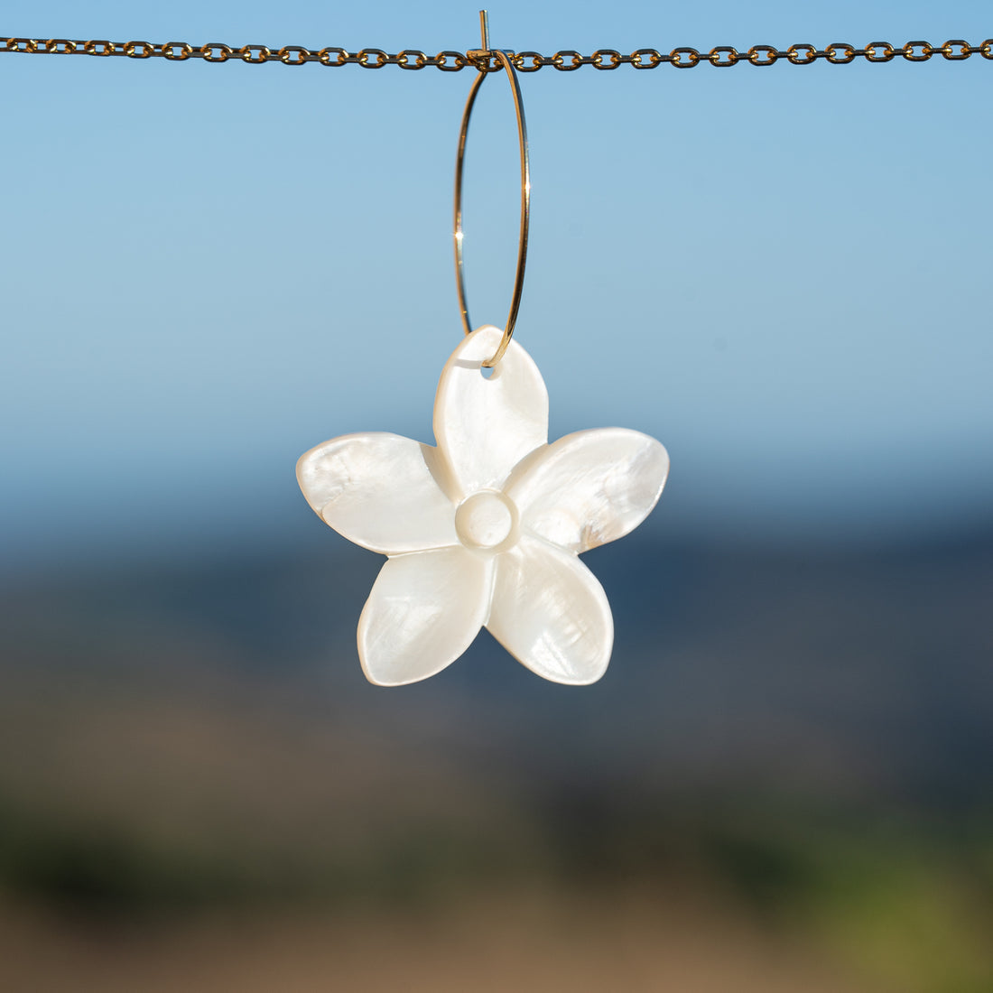 Breloques fleur en nacre de 29,5 x 31 mm ( à l&