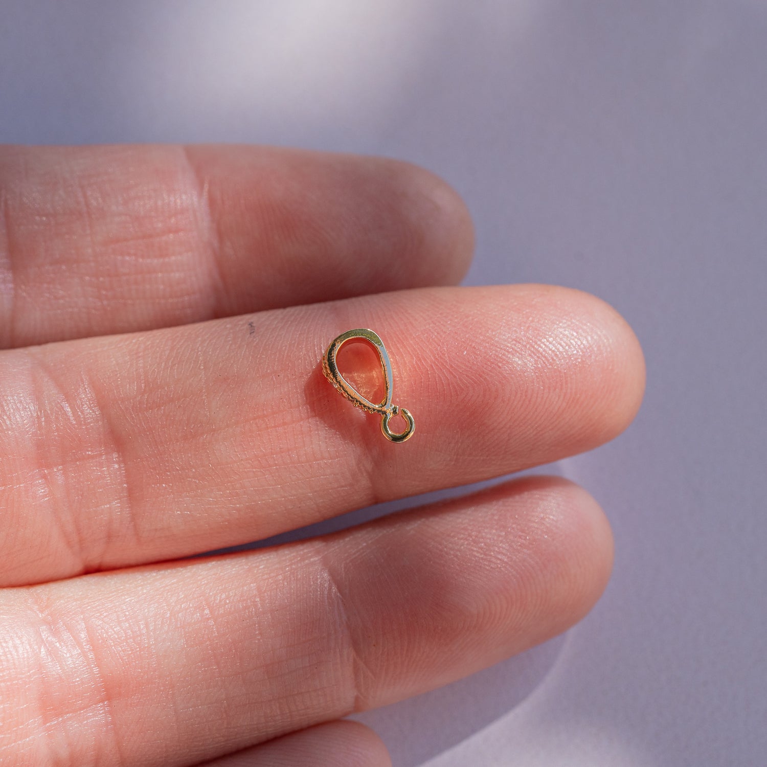 Bélières/attaches en laiton plaqué or 18k et zirconium de 9,5 mm ( à l&