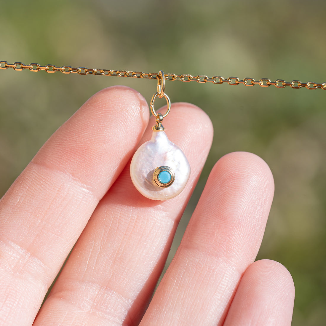 Pendentifs en laiton plaqué or 18k, perles d&