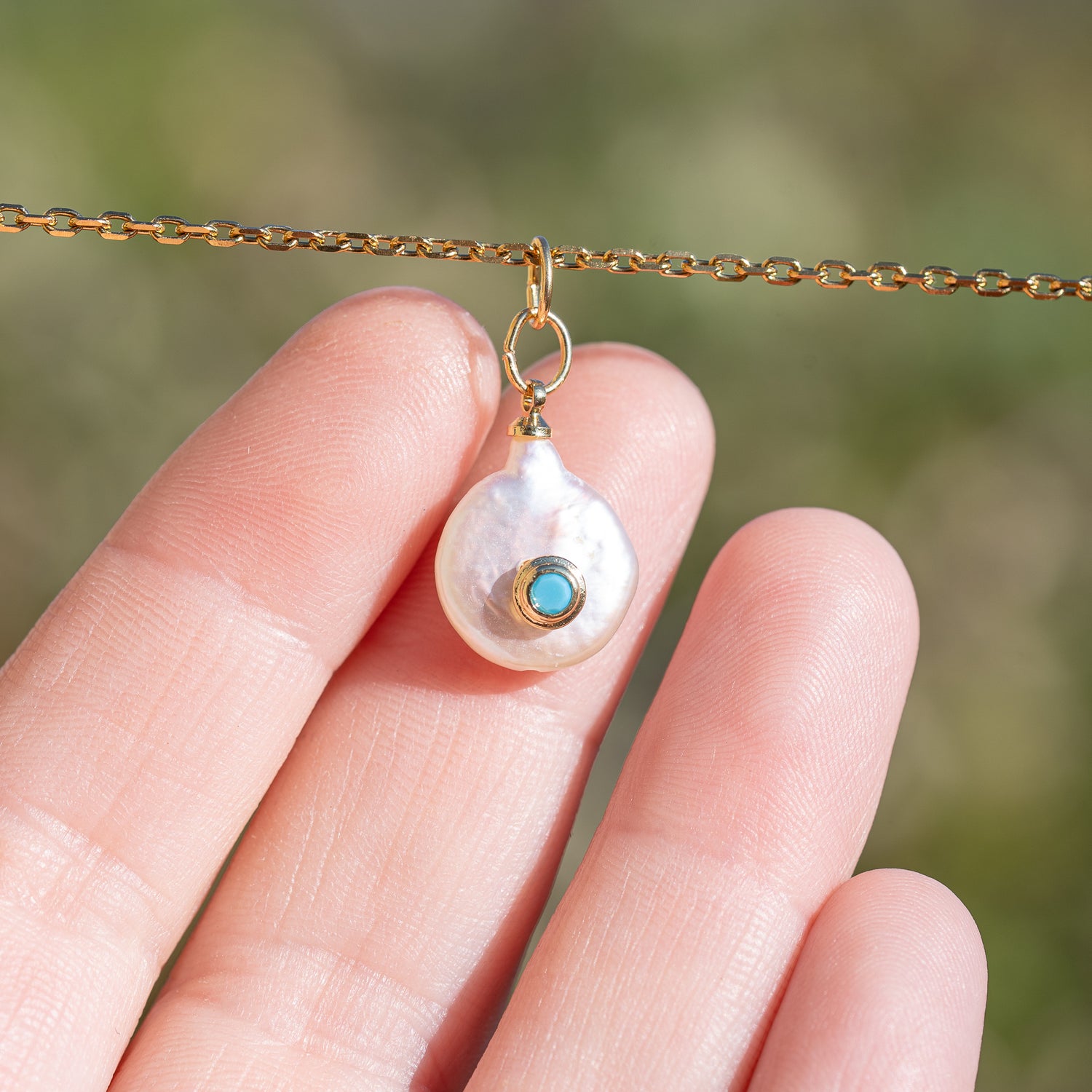 Pendentifs en laiton plaqué or 18k, perles d&