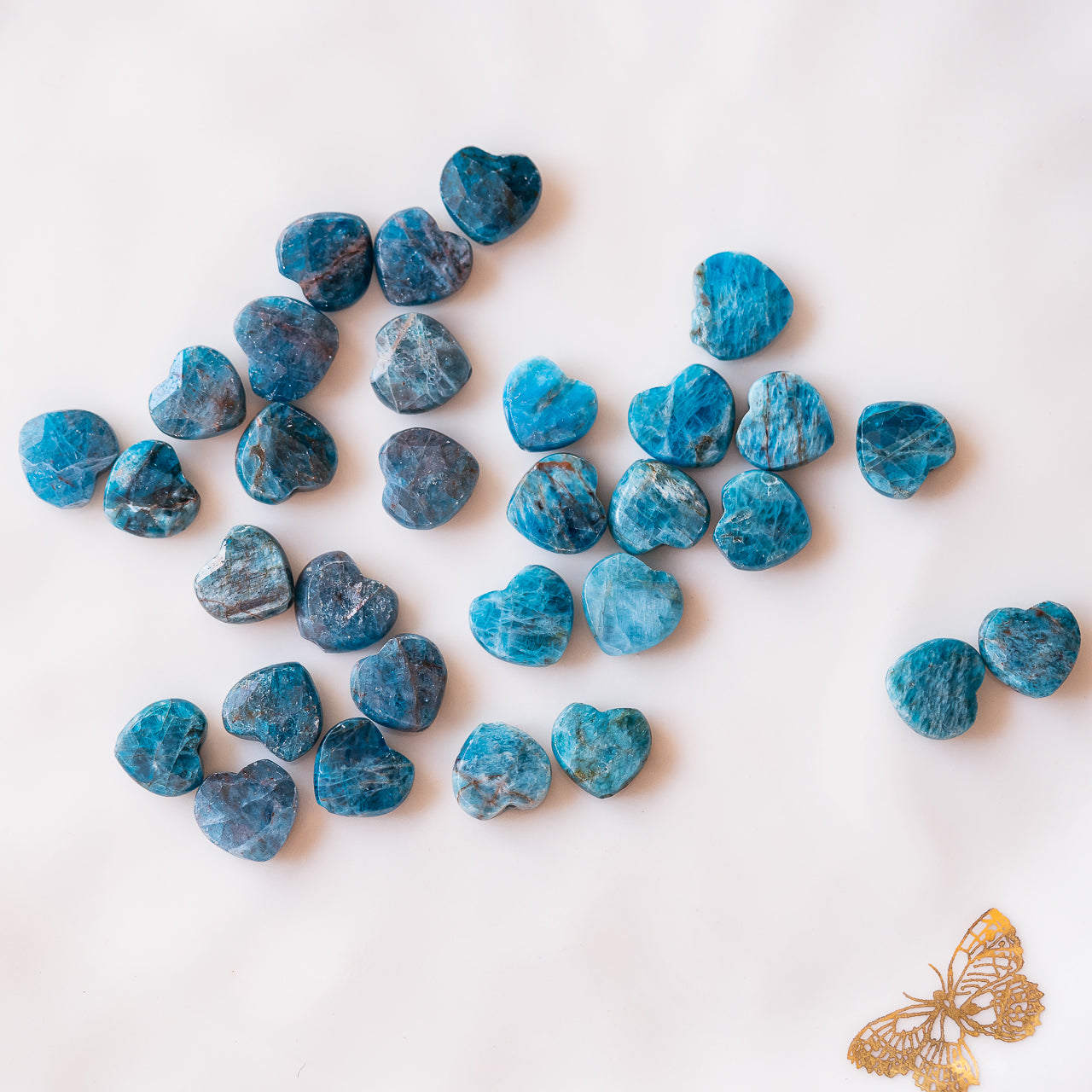 Perles ♡ en Apatite bleue de 11 x 4 mm ( lot de 2 perles )