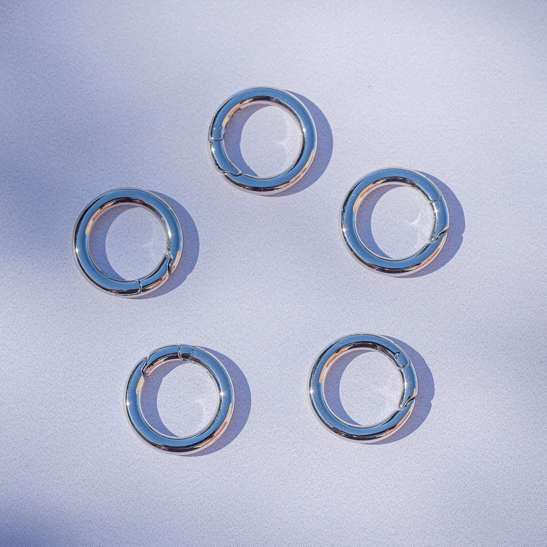 Fermoirs à ressort rond en acier inoxydable 316 couleur acier de 17 mm ( à l&