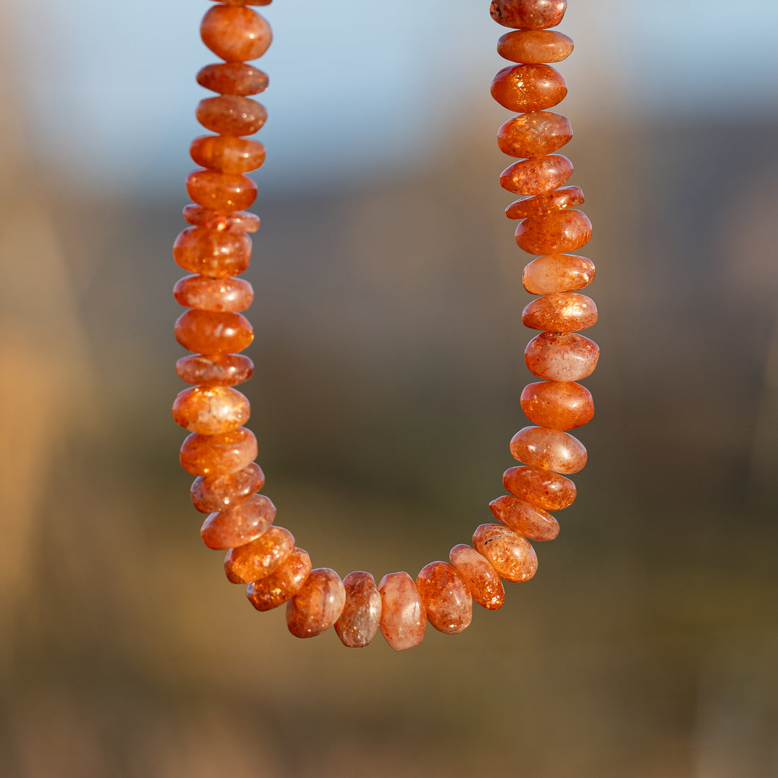 Perles rondelles lisses de Pierre de soleil de 6 à 6,5 mm au choix ( lot de 4 perles )