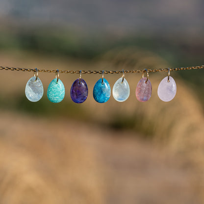 Adorables petits pendentifs goutte 7 pierres au choix de 14 mm avec anneau ( à l&
