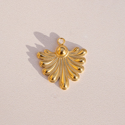 Breloques feuilles en acier inoxydable plaqué or 14k de 27 mm ( à l&