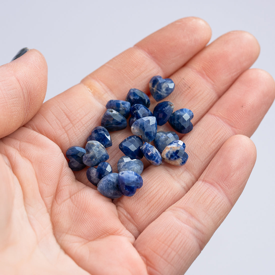 Perles ♡ facettes de Sodalite de 8 mm ( lot de 2 perles )