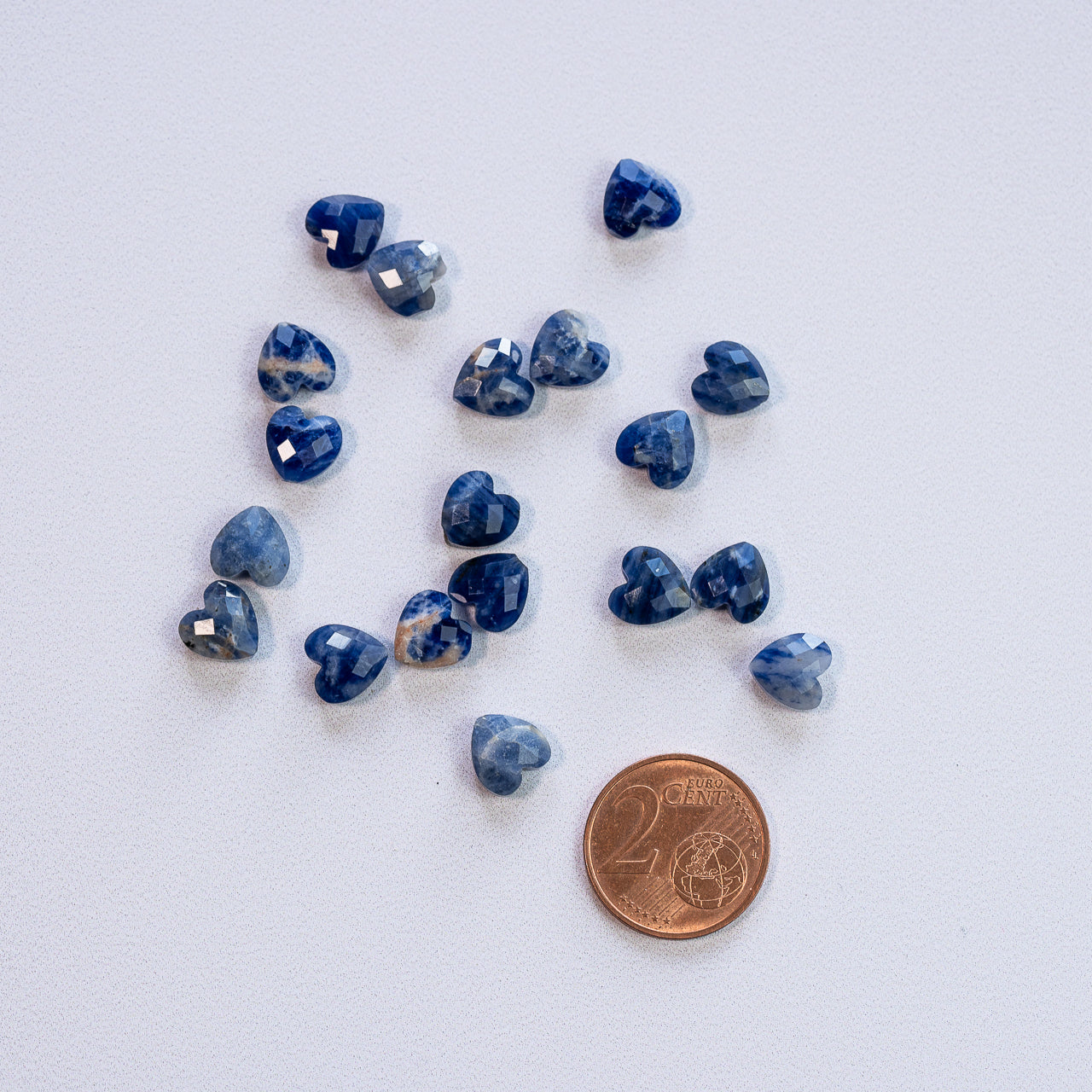 Perles ♡ facettes de Sodalite de 8 mm ( lot de 2 perles )