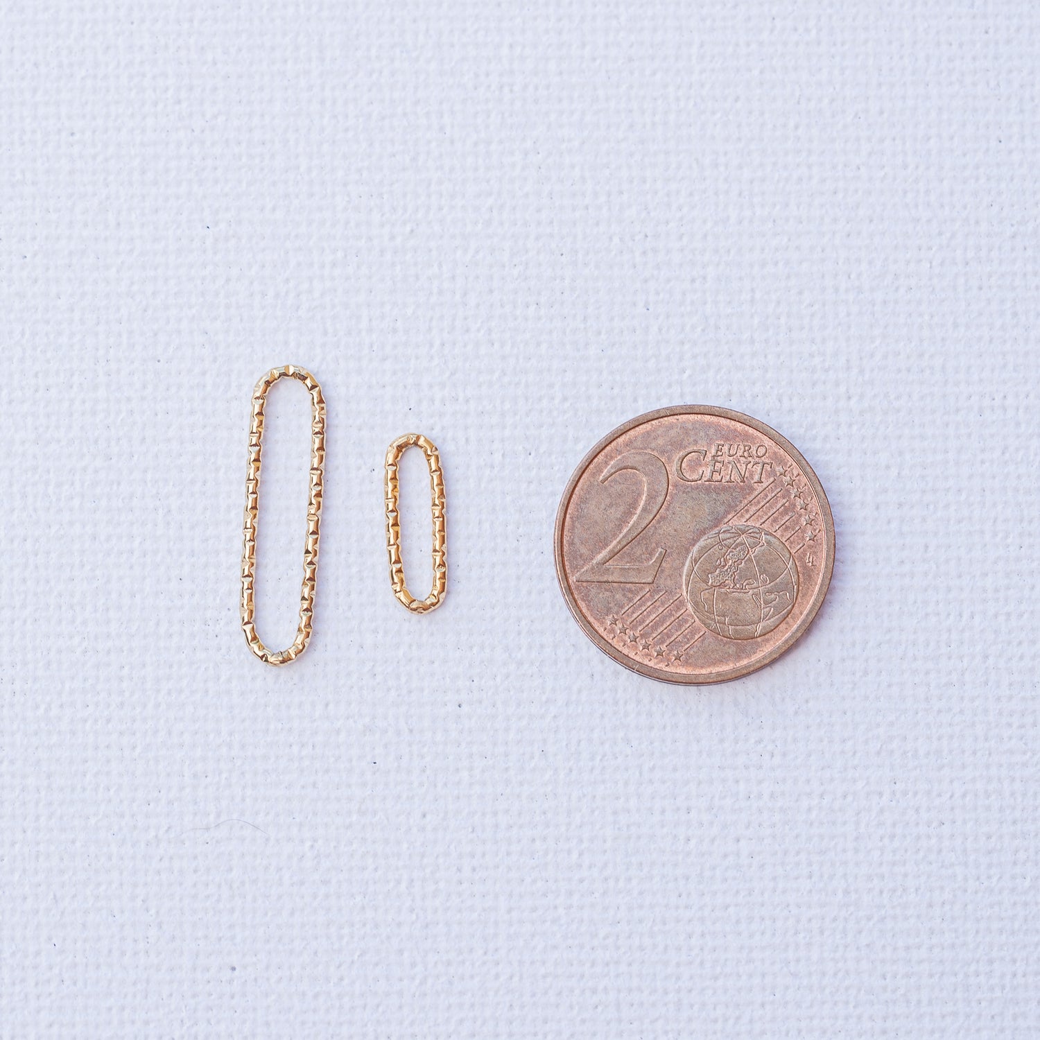 Anneaux connecteurs maillons diamantés ovales en inox plaqué or 18k de 12 ou 20 mm ( à l&