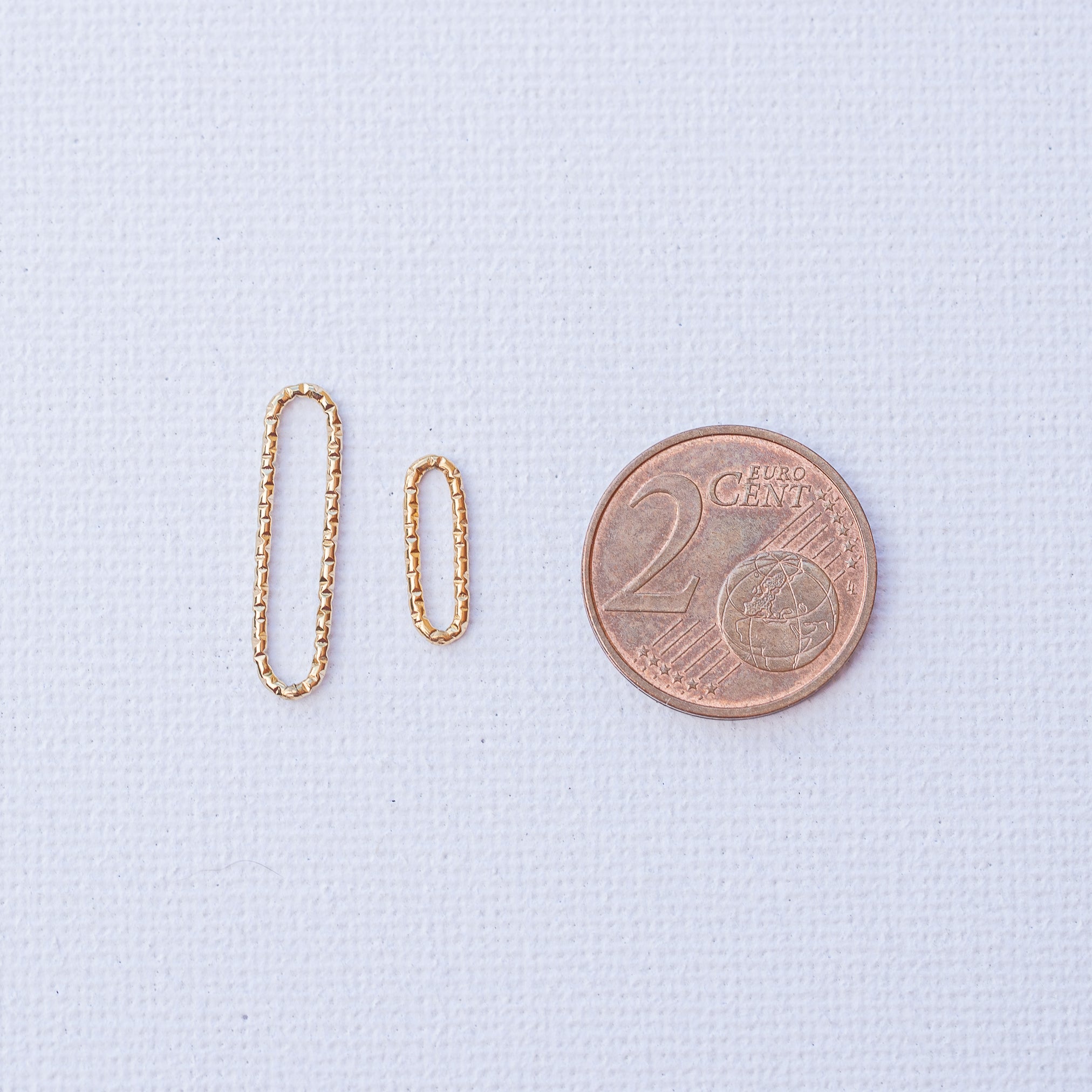 Anneaux connecteurs maillons diamantés ovales en inox plaqué or 18k de 12 ou 20 mm ( à l&