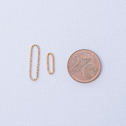 Anneaux connecteurs maillons diamantés ovales en inox plaqué or 18k de 12 ou 20 mm ( à l&
