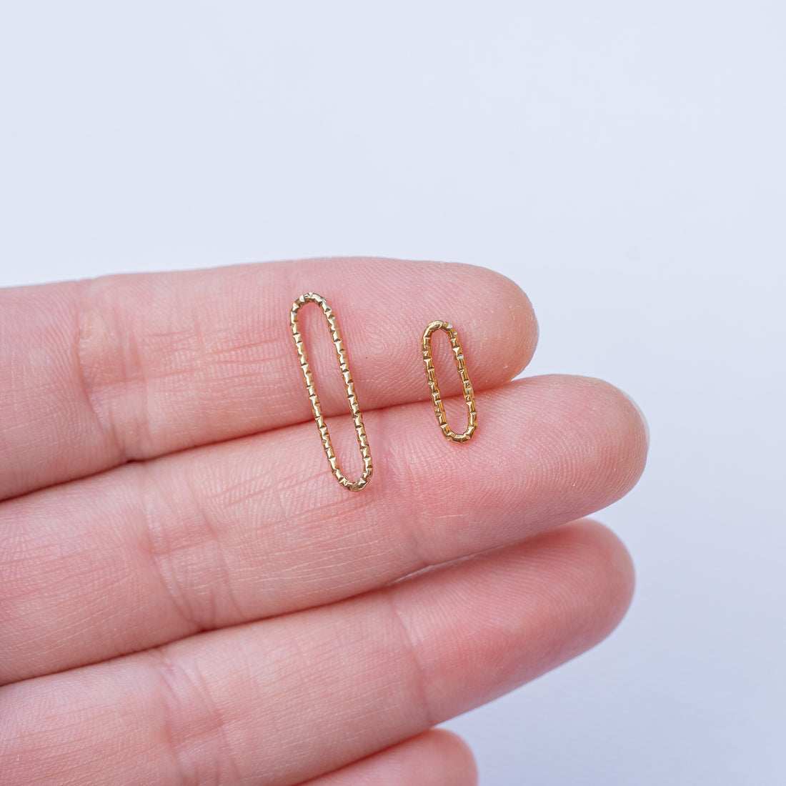 Anneaux connecteurs maillons diamantés ovales en inox plaqué or 18k de 12 ou 20 mm ( à l&