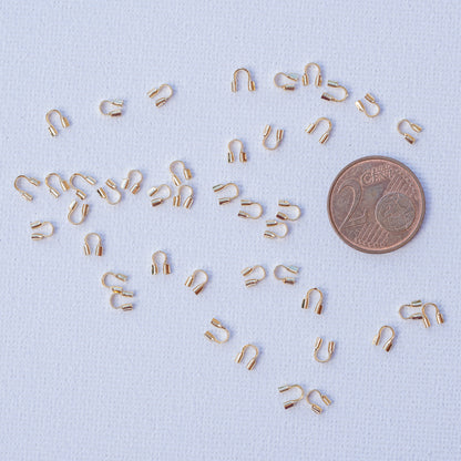 Protèges câble en laiton plaqué or 24k de 5 mm ( vendus par 4 )