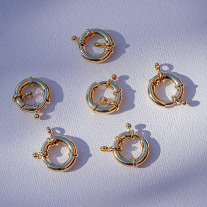 Fermoirs roue en laiton plaqué or 24k de 16 x 3,5 mm ( à l&