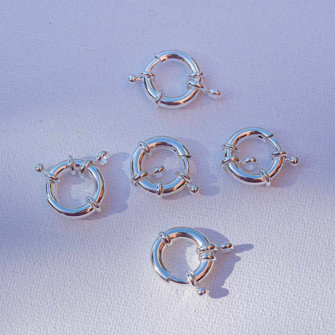Fermoirs roue en laiton plaqué argent 925 de 16 x 3,5 mm ( à l&