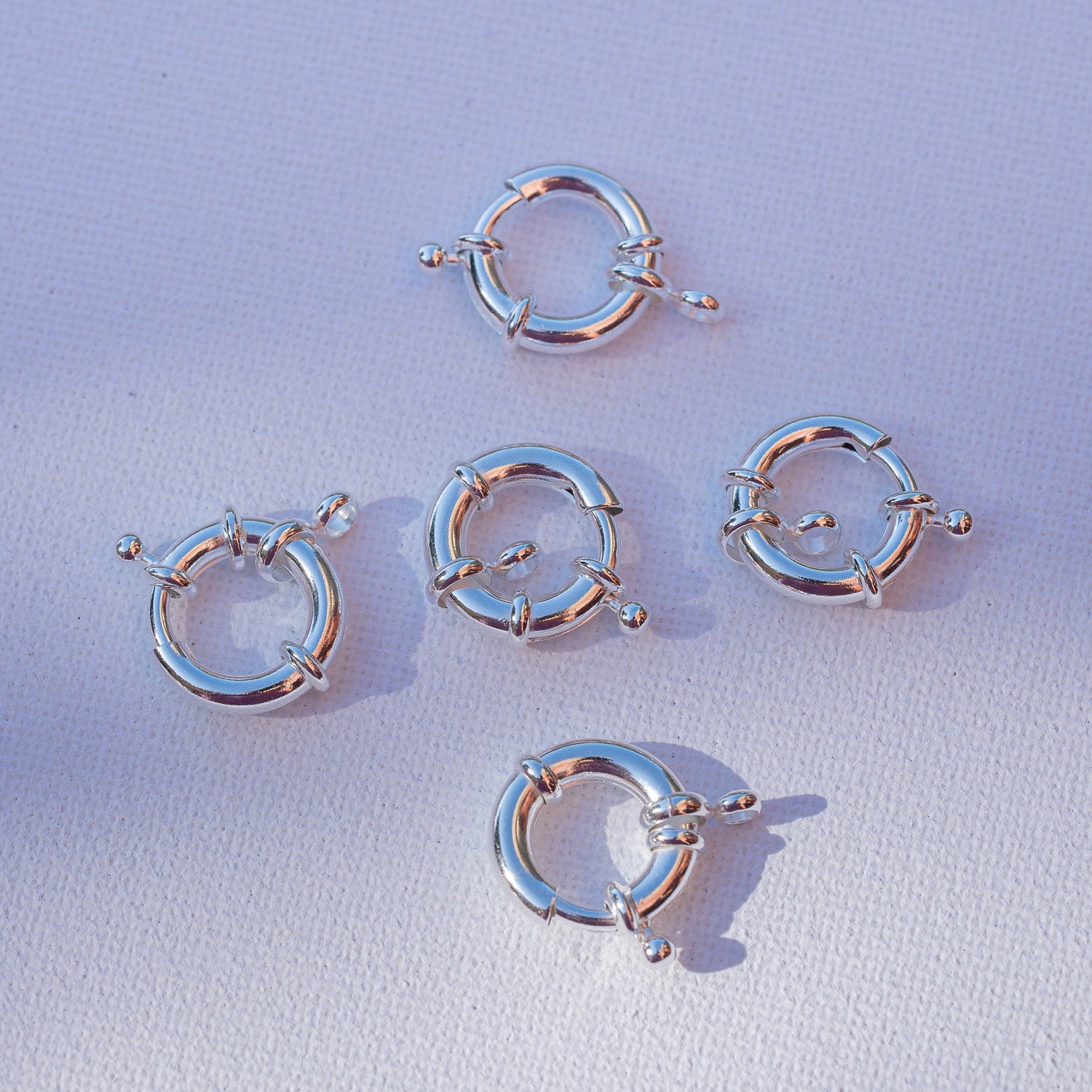 Fermoirs roue en laiton plaqué argent 925 de 16 x 3,5 mm ( à l&