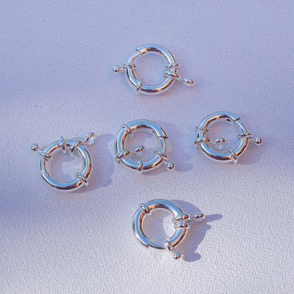 Fermoirs roue en laiton plaqué argent 925 de 16 x 3,5 mm ( à l&