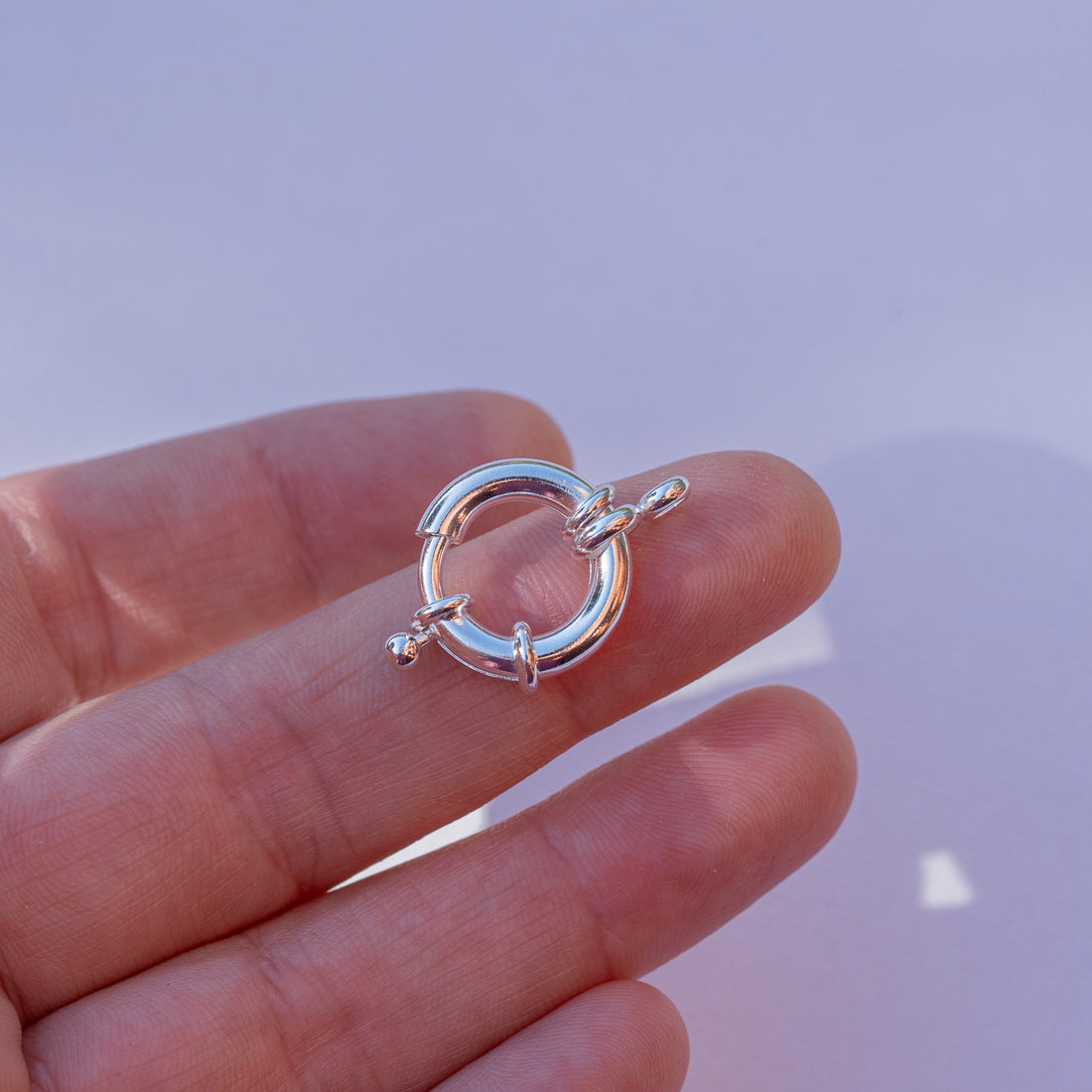Fermoirs roue en laiton plaqué argent 925 de 16 x 3,5 mm ( à l&