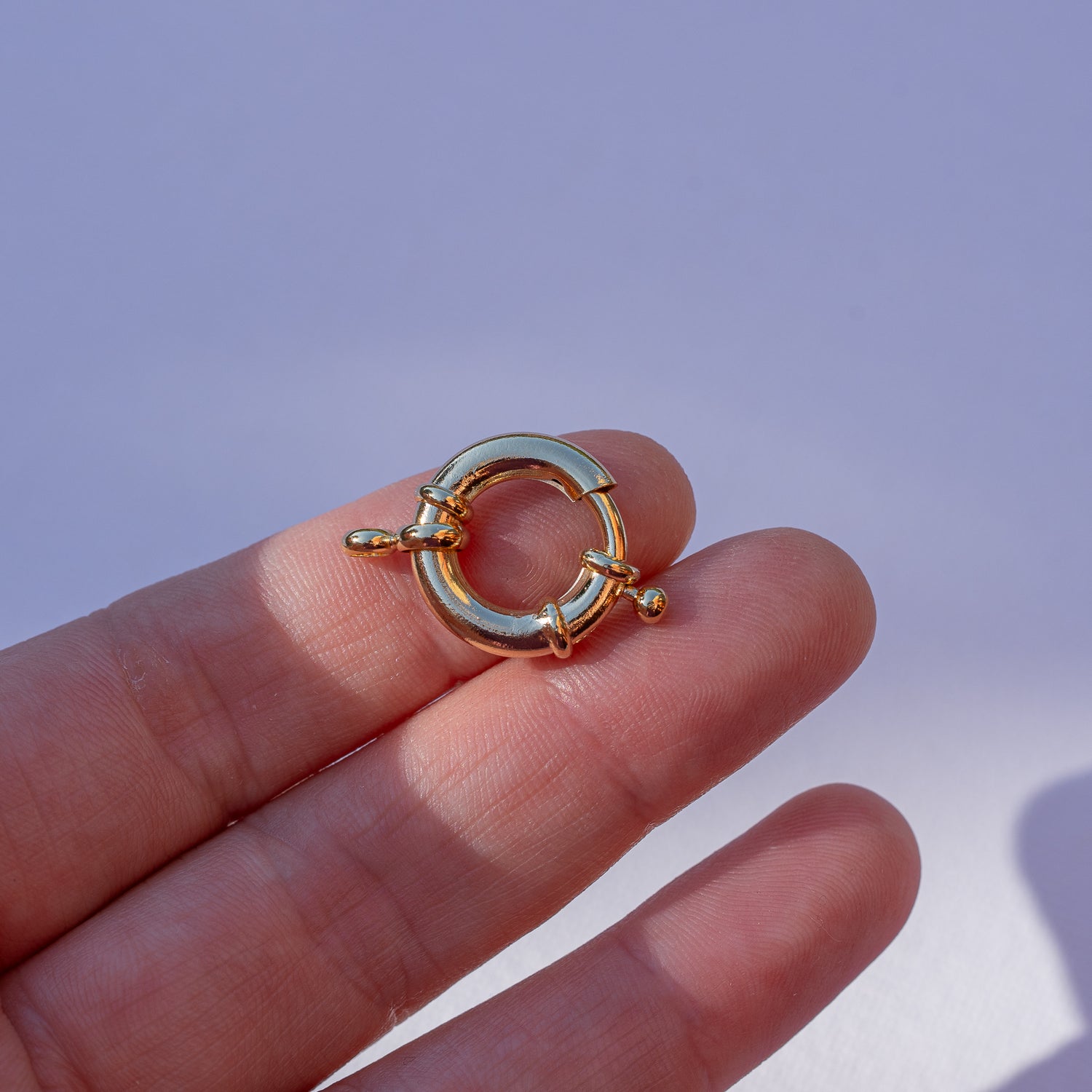 Fermoirs roue en laiton plaqué or 24k de 16 x 3,5 mm ( à l&