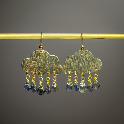 Breloques connecteurs nuages en laiton plaqué or 18k de 30 mm ( à l&