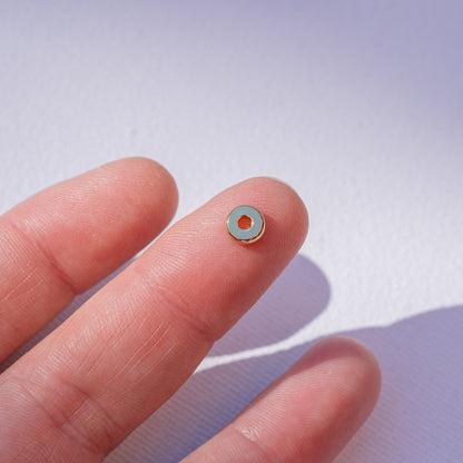 Perles rondelles plates lisses en acier inoxydable plaqué or 18k de 6 x 2 mm ( lot de 4 )
