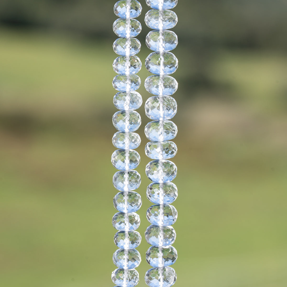 Perles rondelles facettes de cristal de roche de env 9 x 5/7 mm ( lot de 2 )