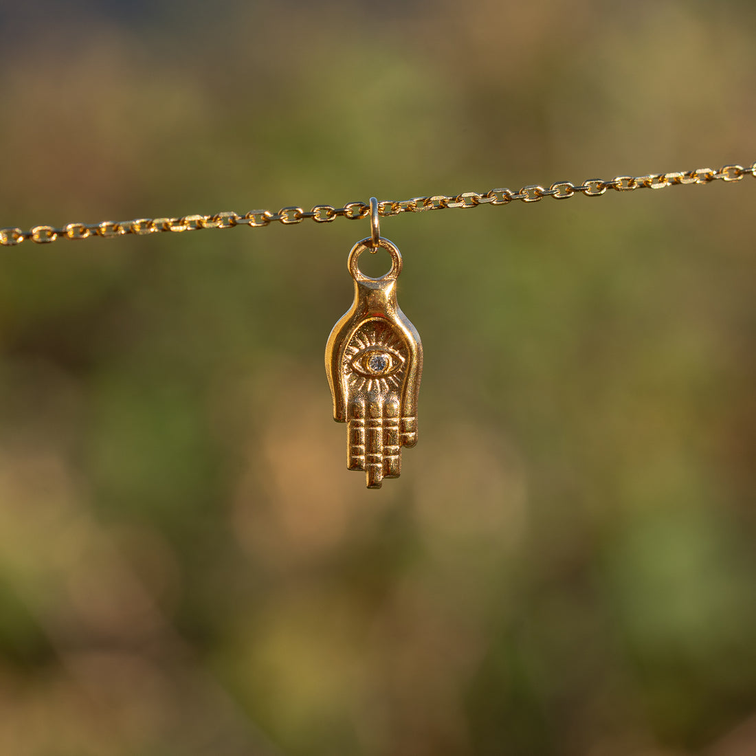 Breloques main Hamsa en acier inoxydable 316L et strass de 24,5 mm ( à l&