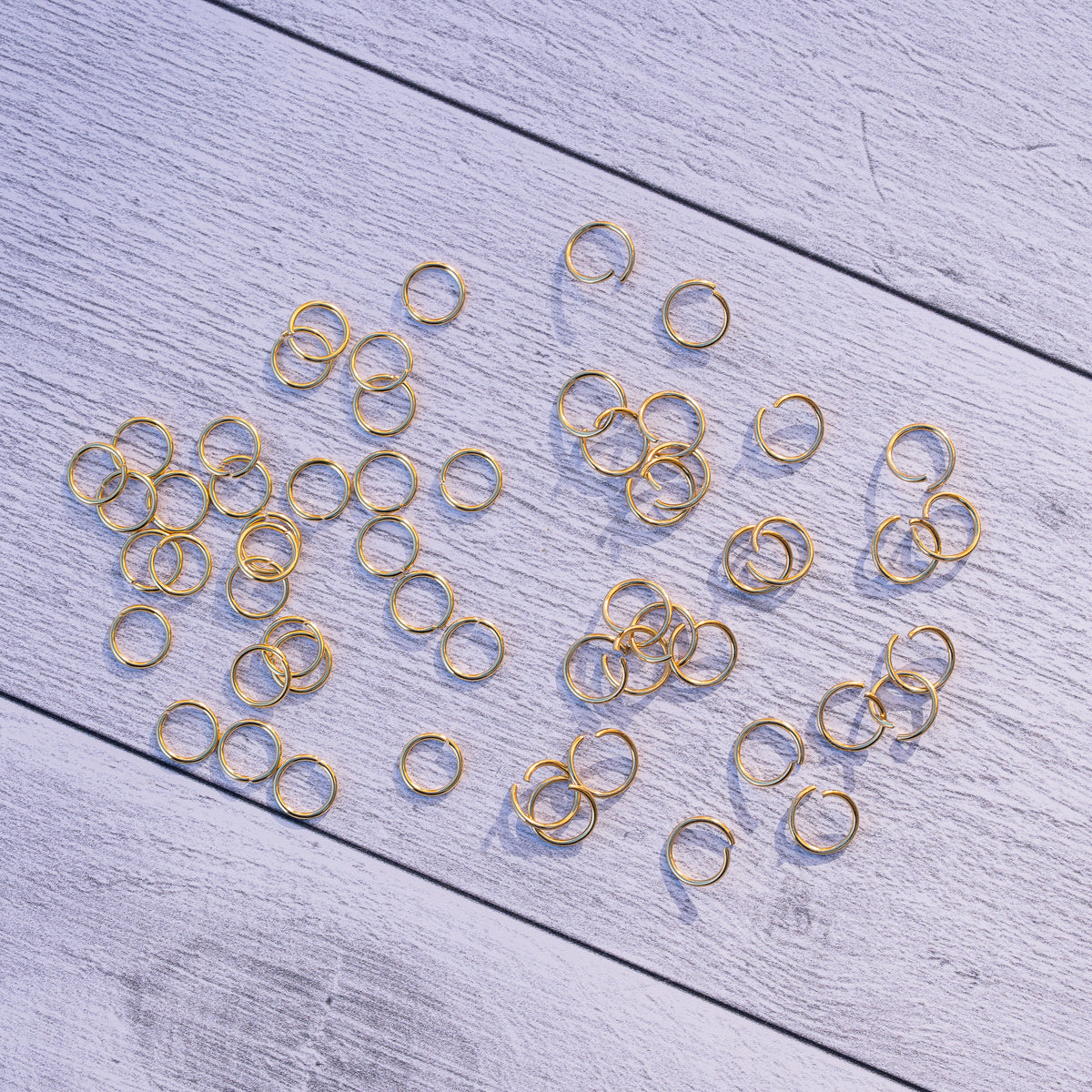Anneaux de jonction ronds inox plaqués or 18k de 9/10 x 1 mm au choix ( lot de 6 ou 20 )