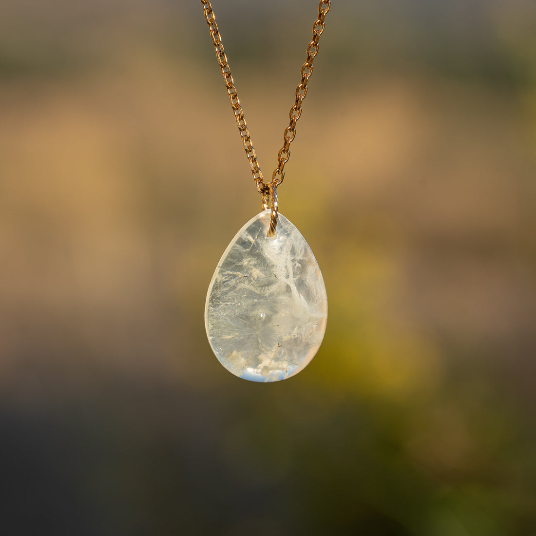 Pendentifs gouttes lisses de Préhnite verte de 25,5 mm au choix ( à l&