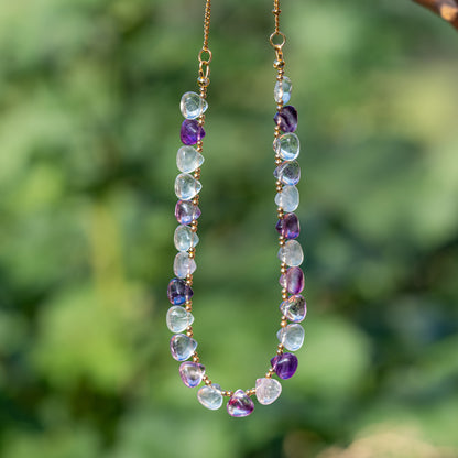 Perles gouttes lisses de Fluorite bleue de 10 mm ( à l&