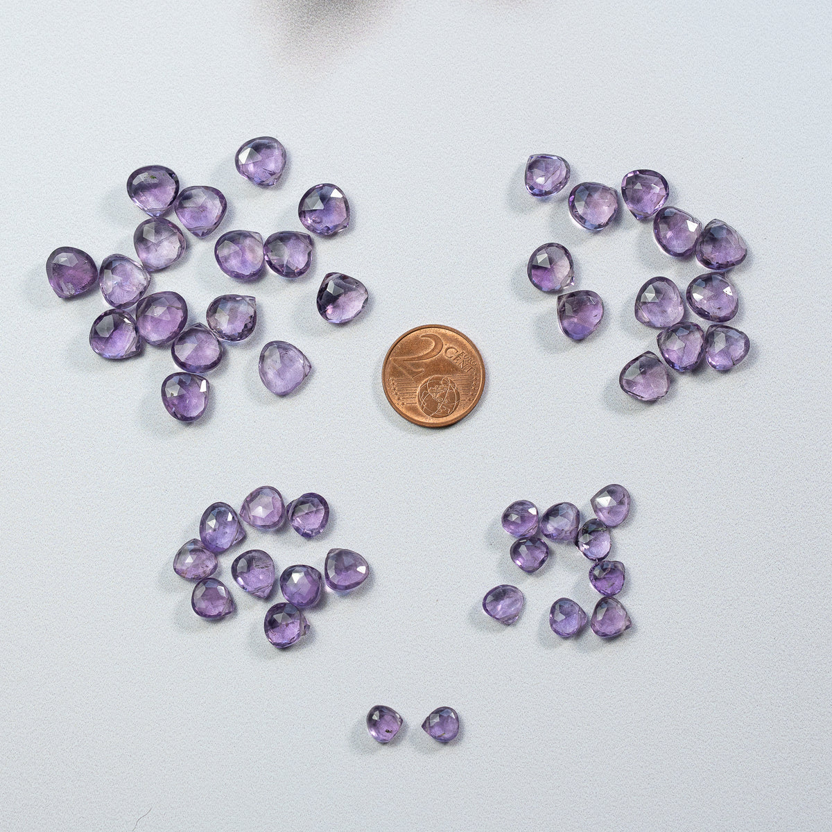 Perles gouttes facettes AA en Améthyste de 5 à 9 mm ( à l&