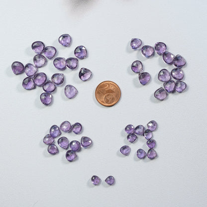 Perles gouttes facettes AA en Améthyste de 5 à 9 mm ( à l&