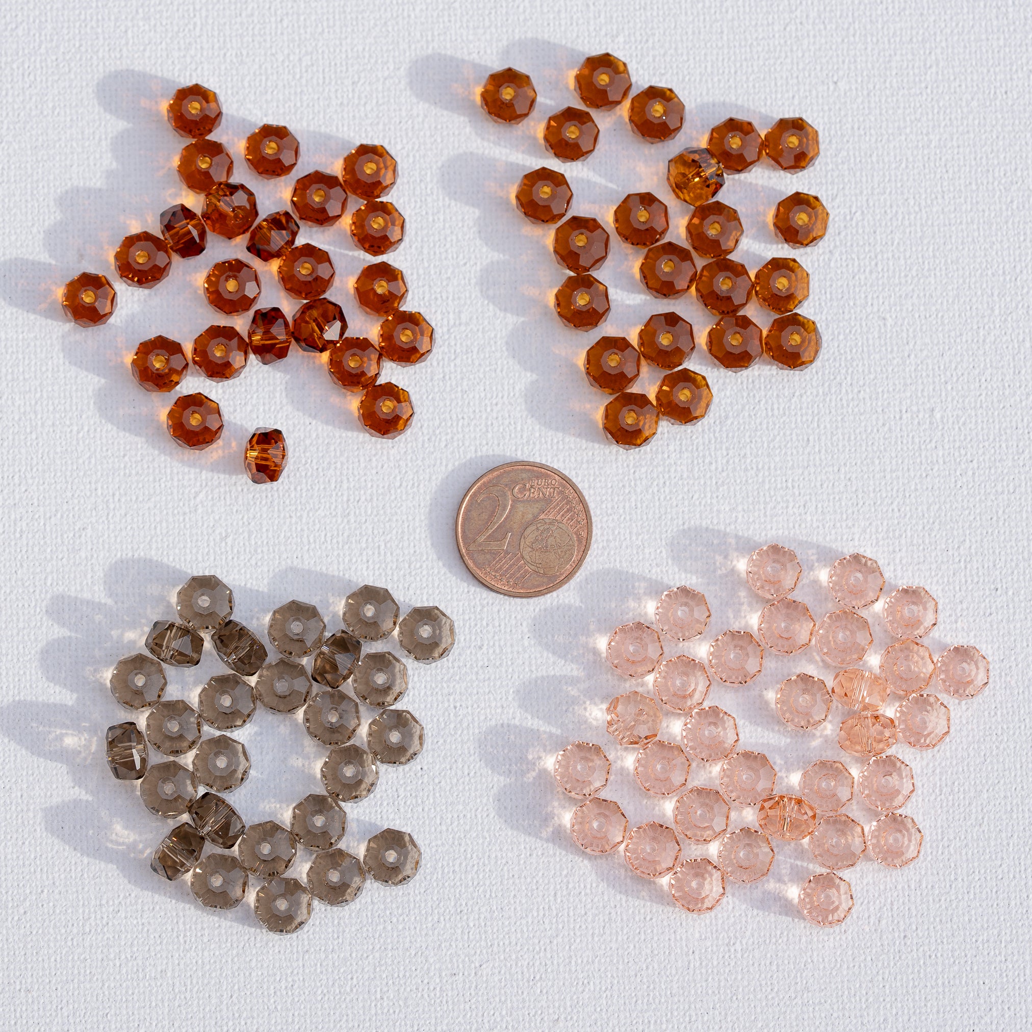 Perles rondelles facettes en verre K9 couleurs au choix de 8 x 5 mm ( lot de 2 )