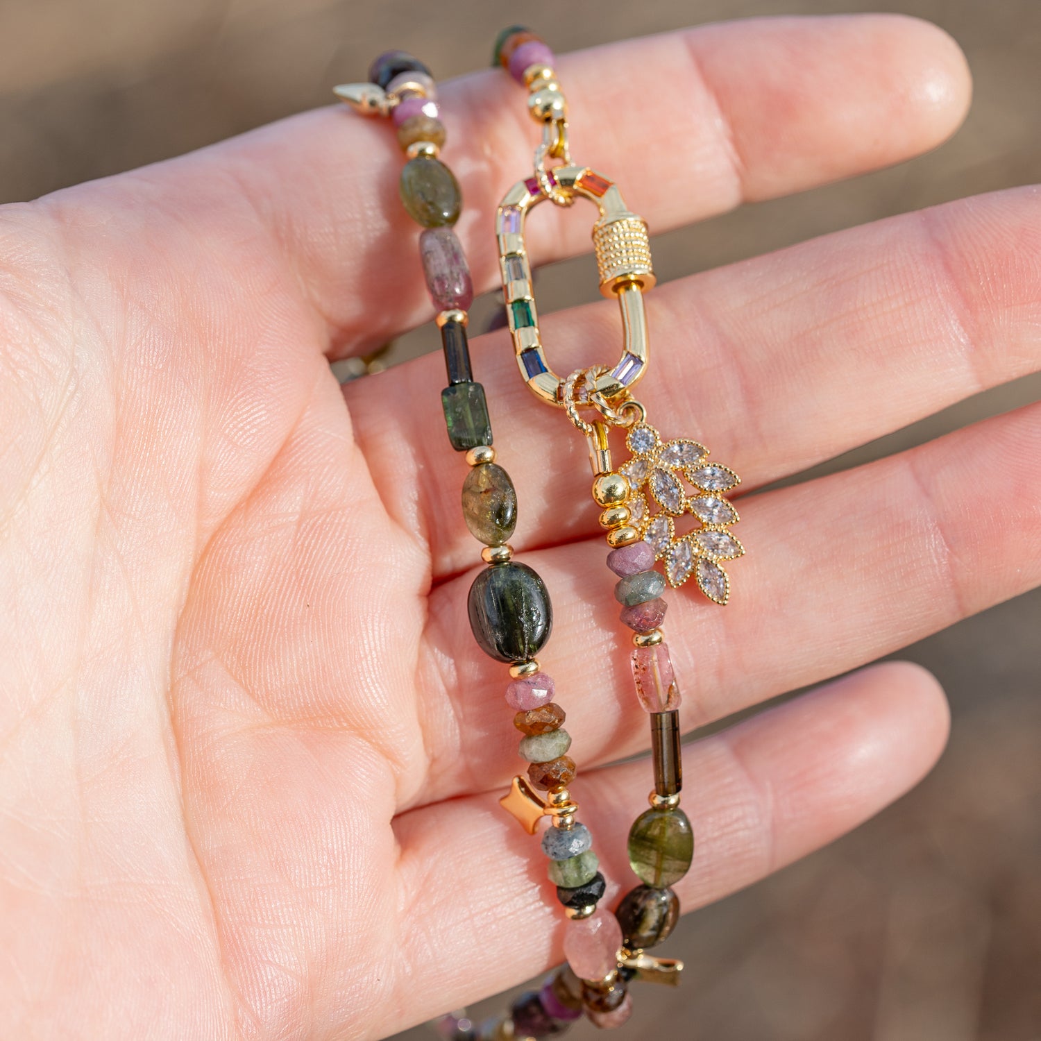 Collier coloré en Tourmaline multicolore différentes formes et tailles ✨