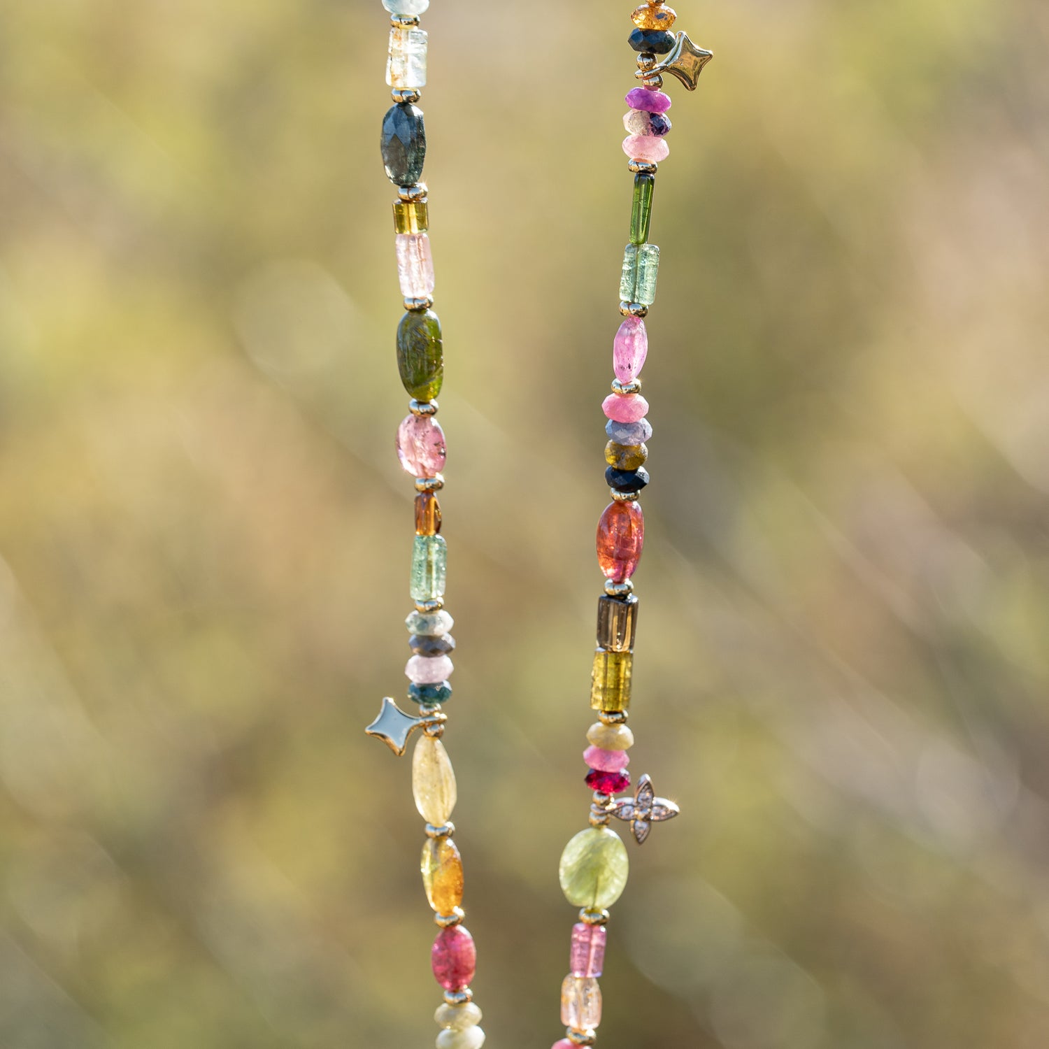 Collier bohème en Tourmaline multicolore différentes formes et tailles ✨