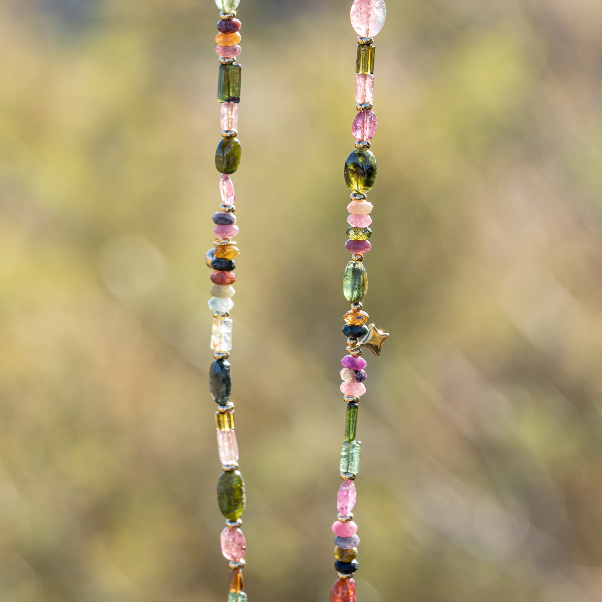 Collier bohème en Tourmaline multicolore différentes formes et tailles ✨