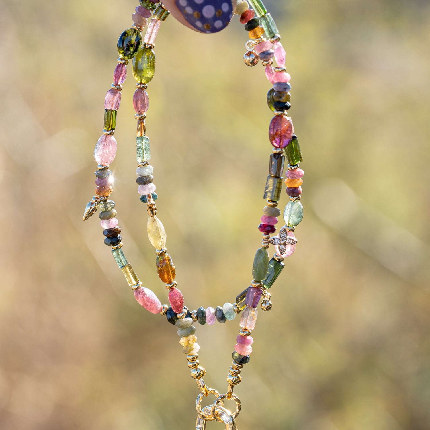 Lot de perles de Tourmaline multicolore forme variée pour collier bohème ✨ ( 35 cm de long )