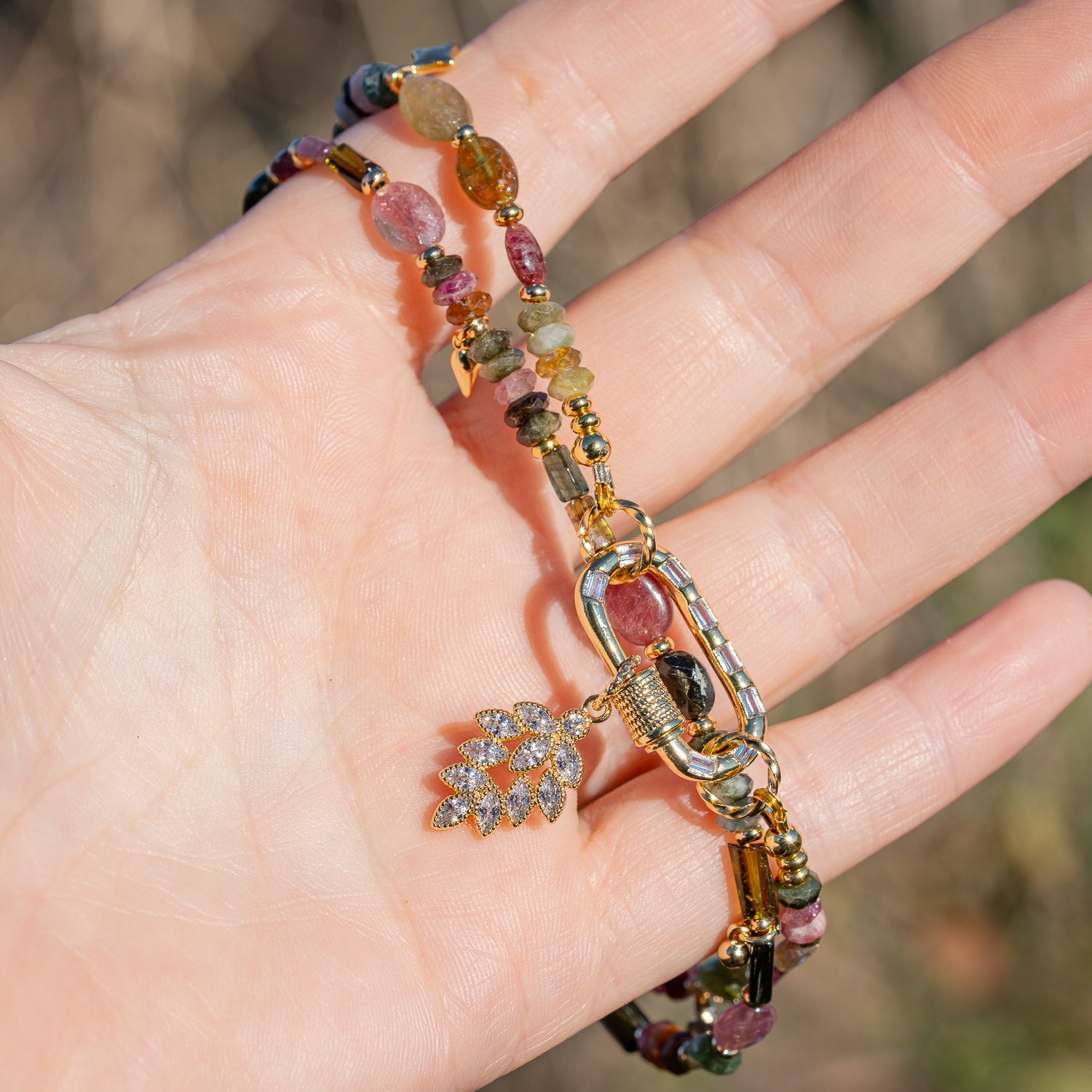 Collier bohème en Tourmaline multicolore différentes formes et tailles ✨