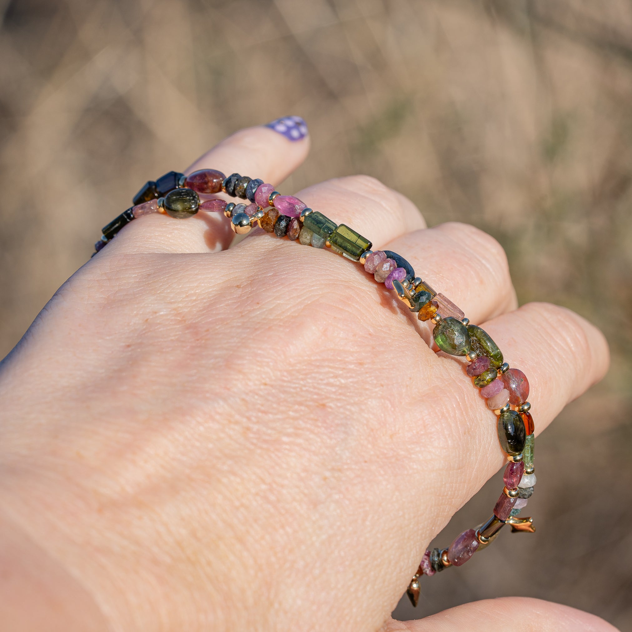 Collier bohème en Tourmaline multicolore différentes formes et tailles ✨