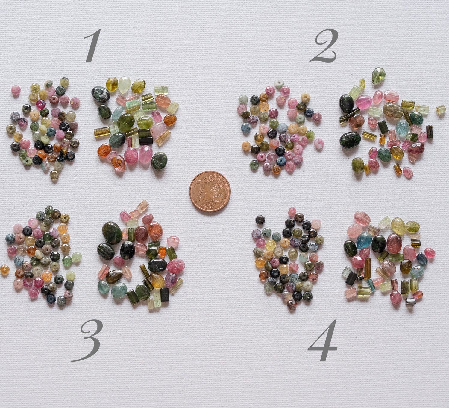 Lot de perles de Tourmaline multicolore forme variée pour collier bohème ✨ ( 35 cm de long )