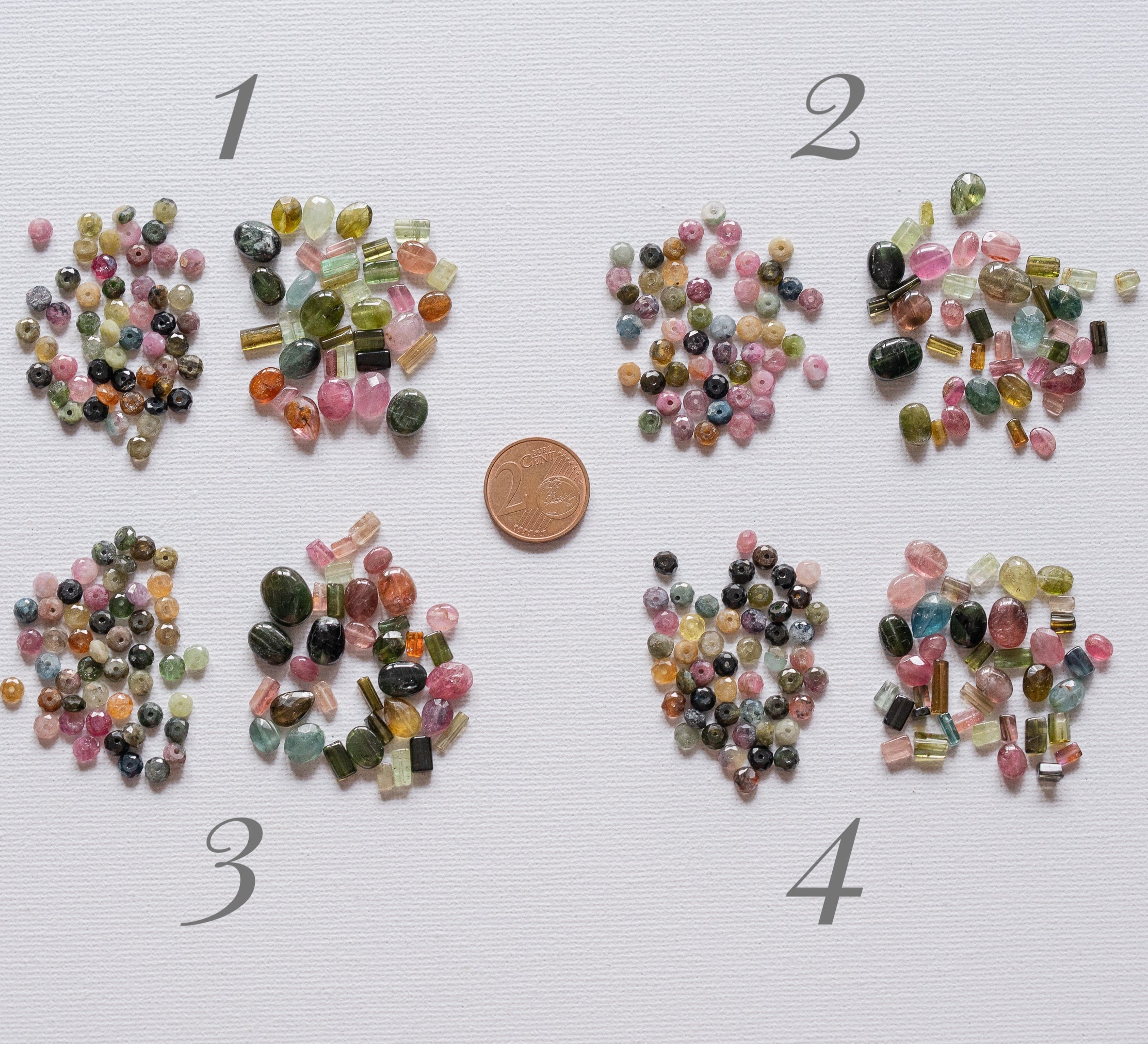 Lot de perles de Tourmaline multicolore forme variée pour collier bohème ✨ ( 35 cm de long )