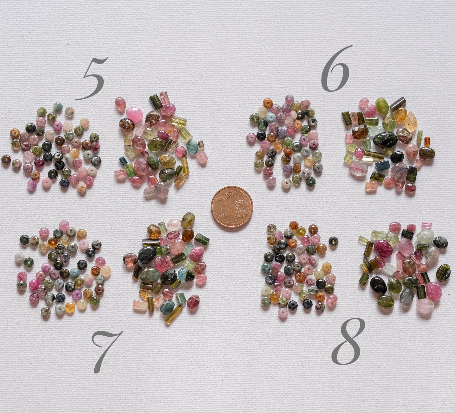 Lot de perles de Tourmaline multicolore forme variée pour collier bohème ✨ ( 35 cm de long )