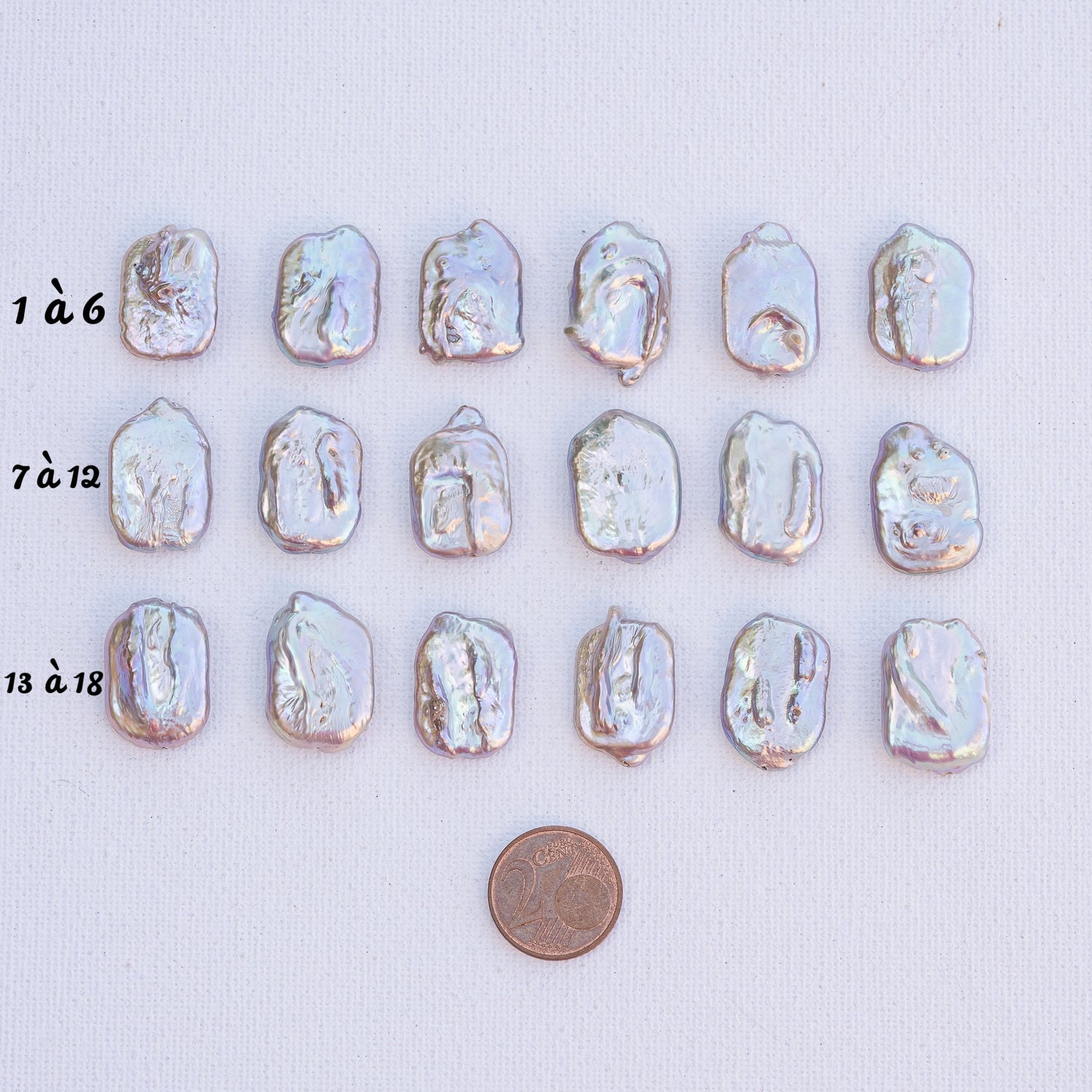 Perles pépites ovales/rectangles en perles d&