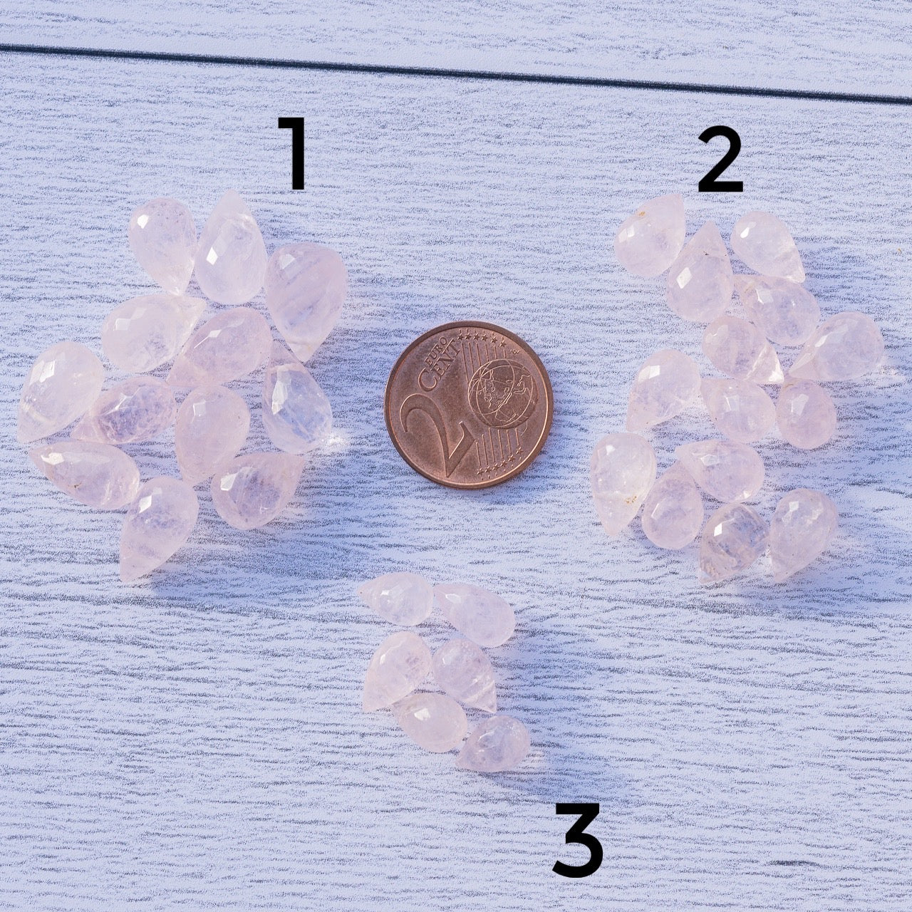 Gouttes facettes de Morganite AA de 9/13 mm ( lot de 2 )