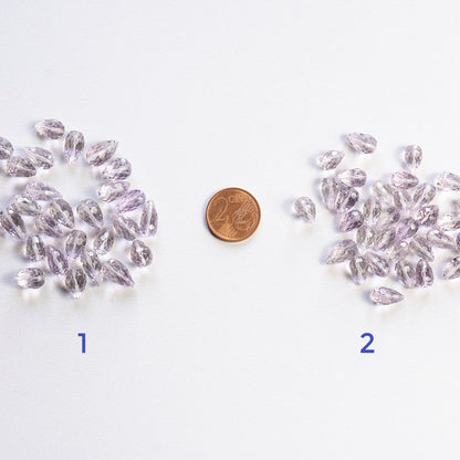 Perles gouttes facettes AA en Améthyste lilas de 9/14 mm ( à l&