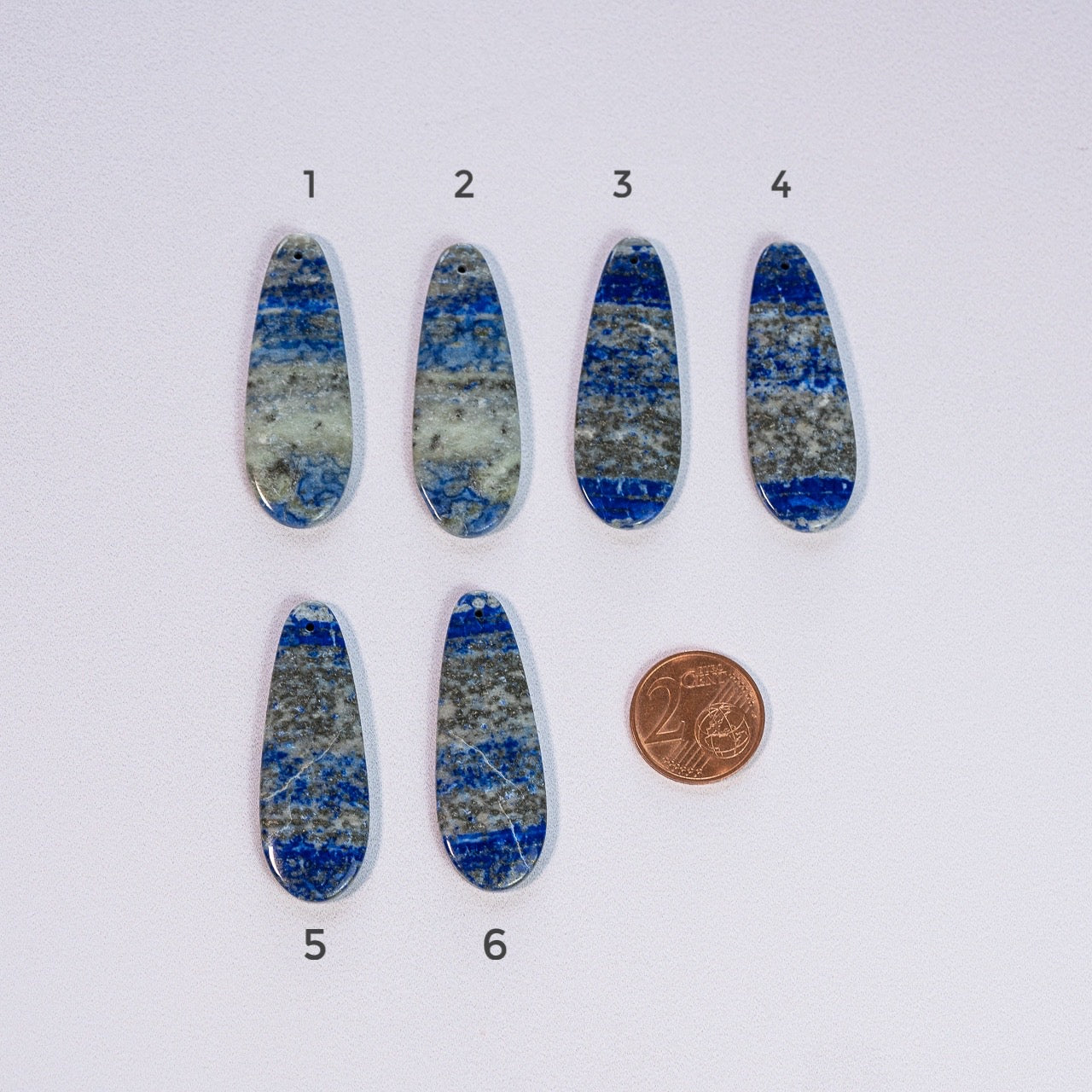 Pendentifs gouttes lisses de Lapis-lazuli de 42 x 15 mm ( à l&