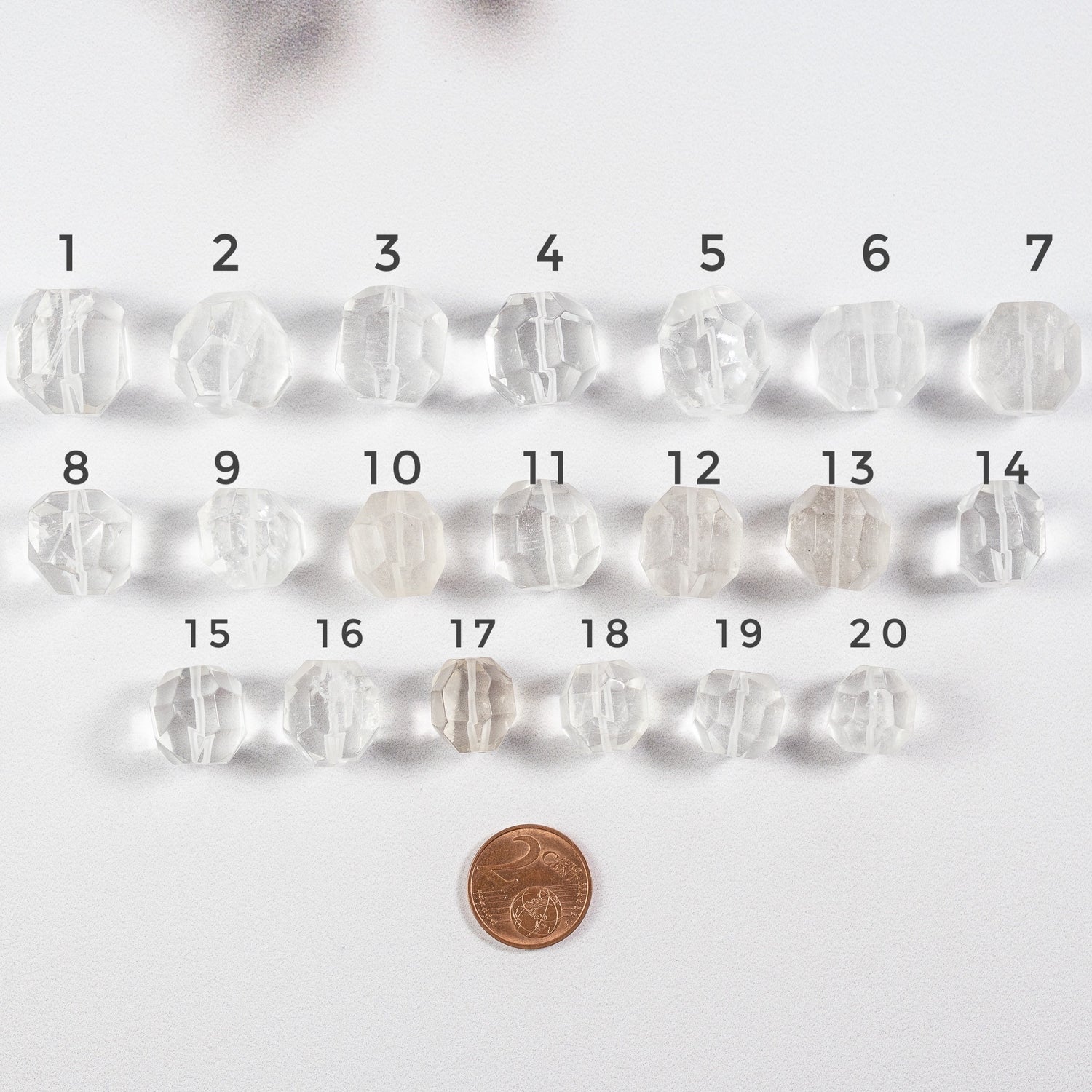 Perles facettes &quot; pépites &quot; en Cristal de roche au choix de 13 à 20 mm ( à l&