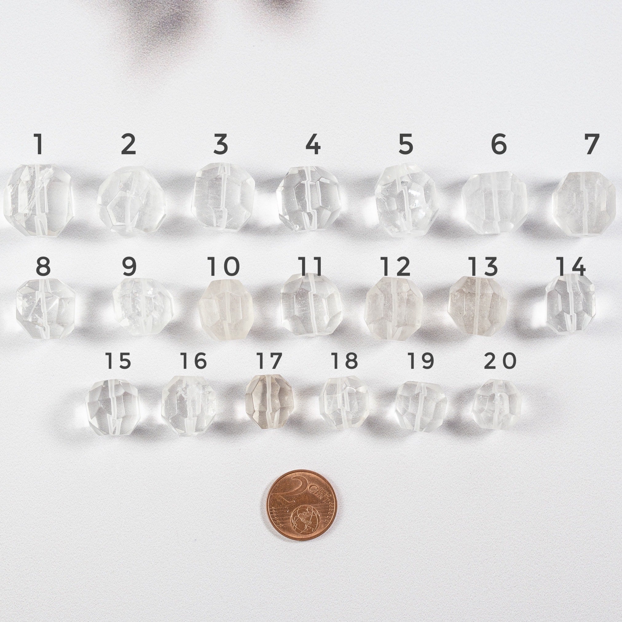 Perles facettes &quot; pépites &quot; en Cristal de roche au choix de 13 à 20 mm ( à l&