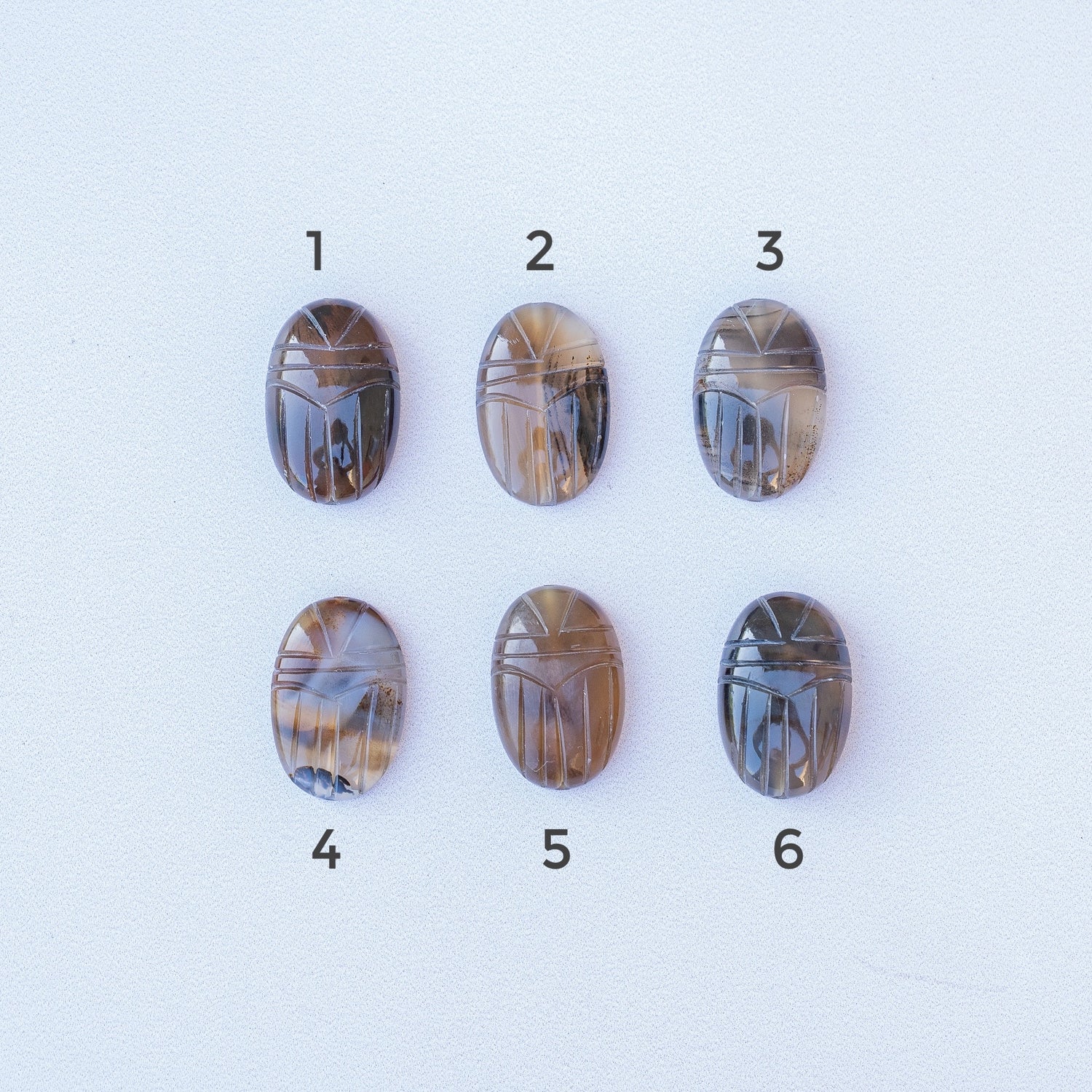 Les &quot; Nidhih &quot; scarabée en Agate du Montana de 2,5 cm au choix ( à l&